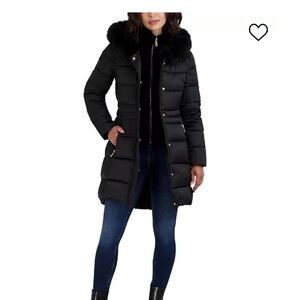 TAHARI XS Black Winter Coat Jacket Velvet Detail